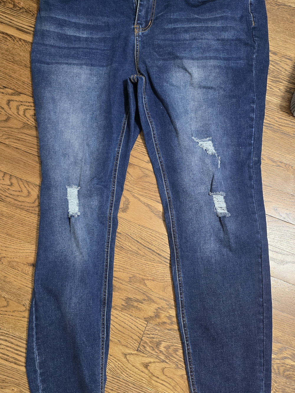 Eighty Eight Dark Blue Distressed Skinny Jeans